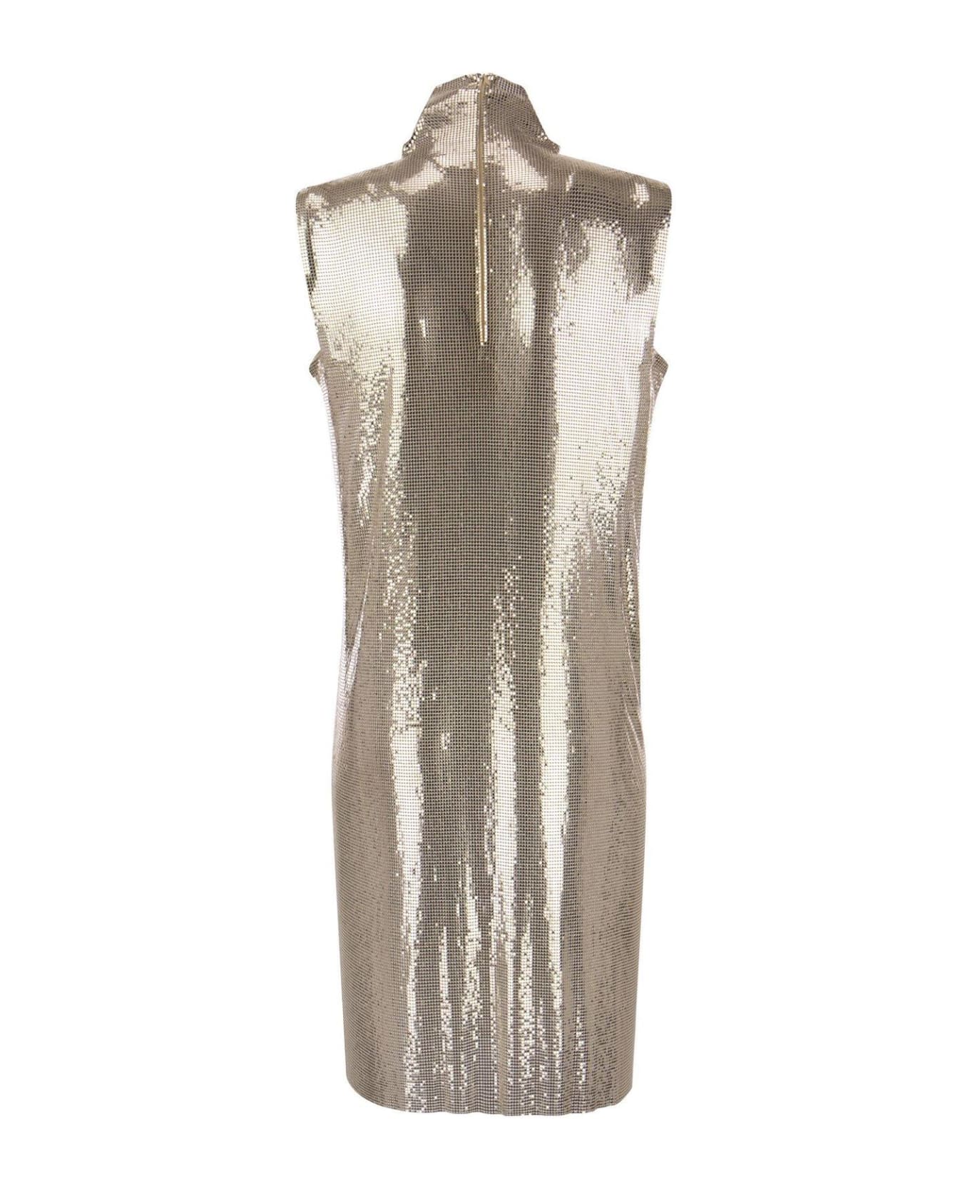 SportMax Metallic Mesh Dress With Cut Out - 002