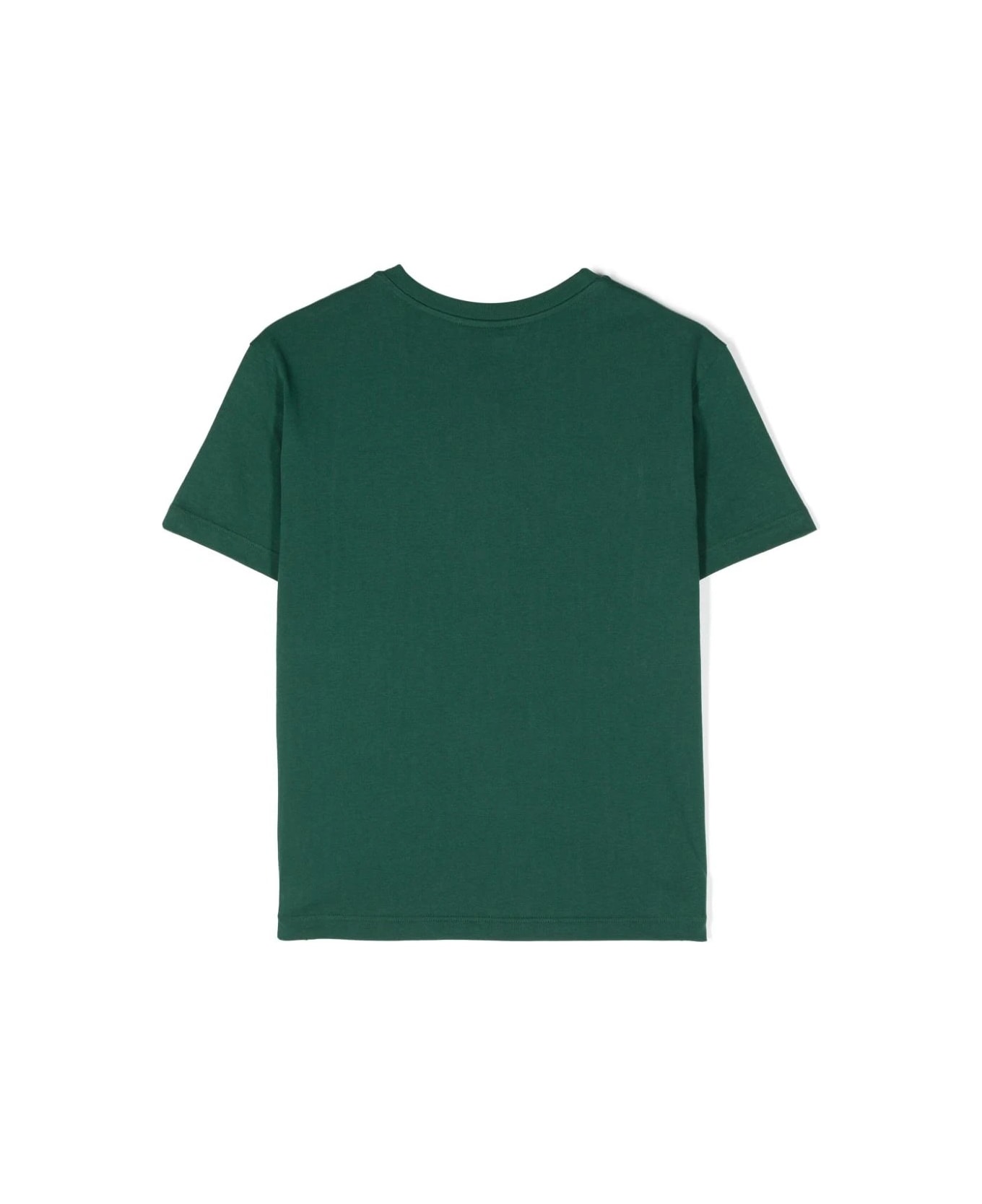 Dolce & Gabbana Green T-shirt With Embroidered Logo - Green
