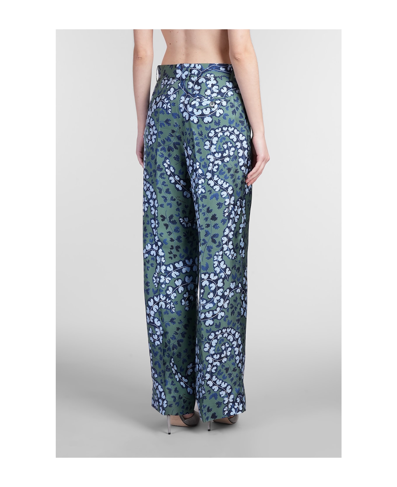 Lanvin Pants In Green Silk - green