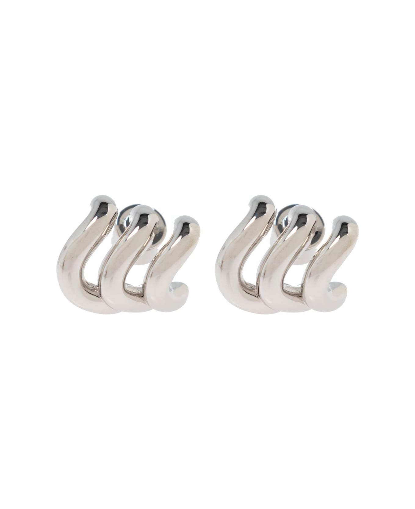 Balenciaga Loop Trio Earrings - Shiny silver