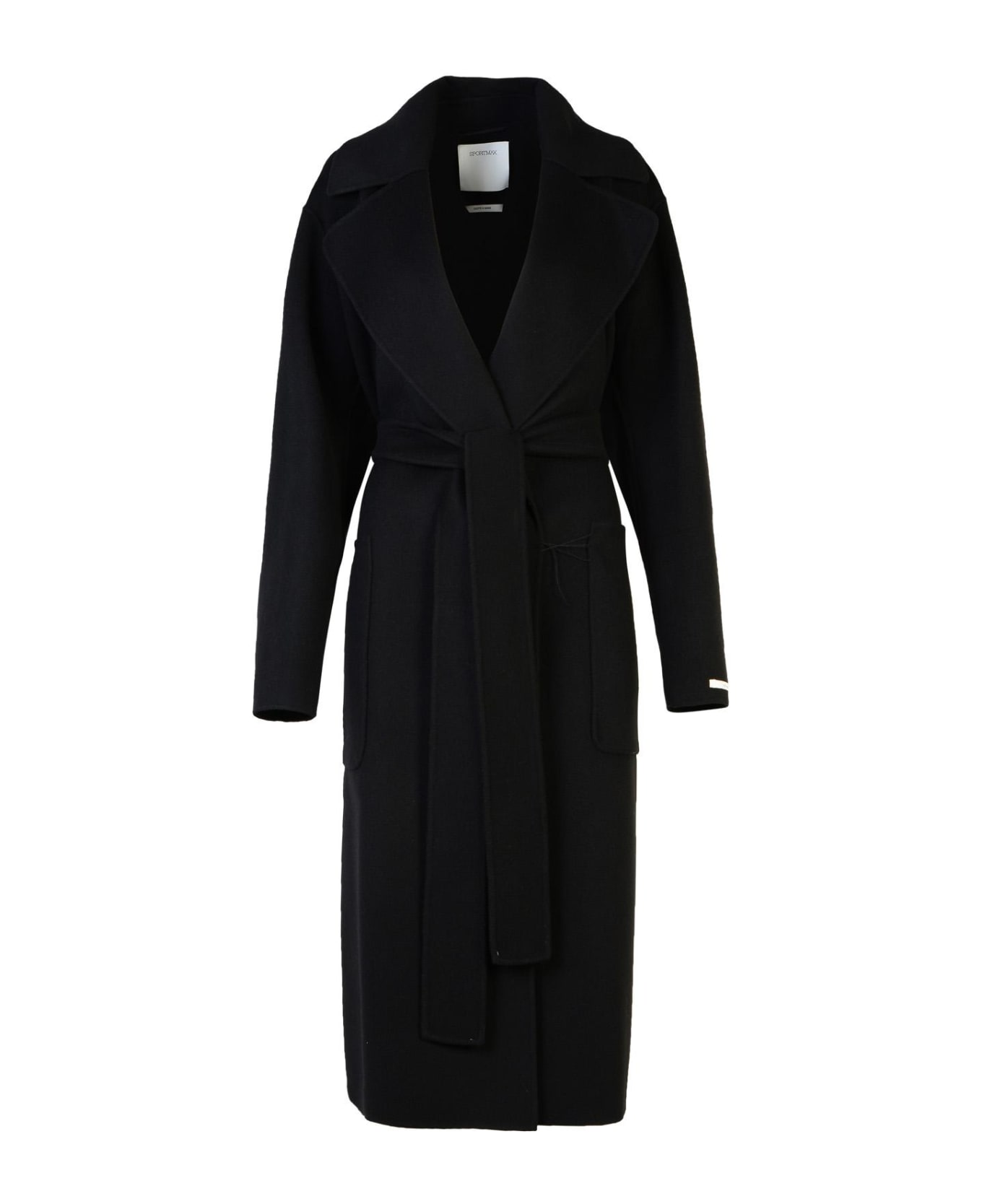 SportMax 
veleno
 Black Wool Coat - Black