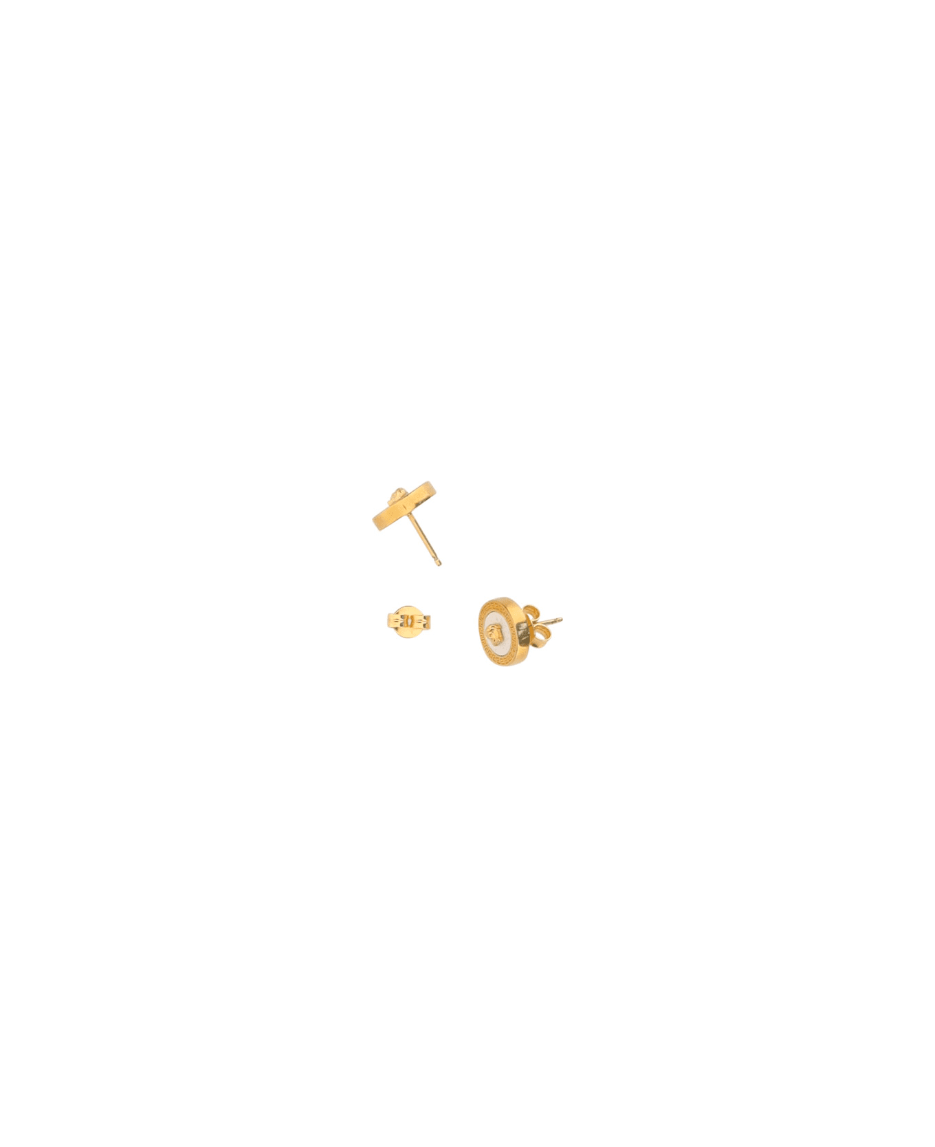 Versace Resin Jellyfish Button Earrings - Oro Tribute/bianco