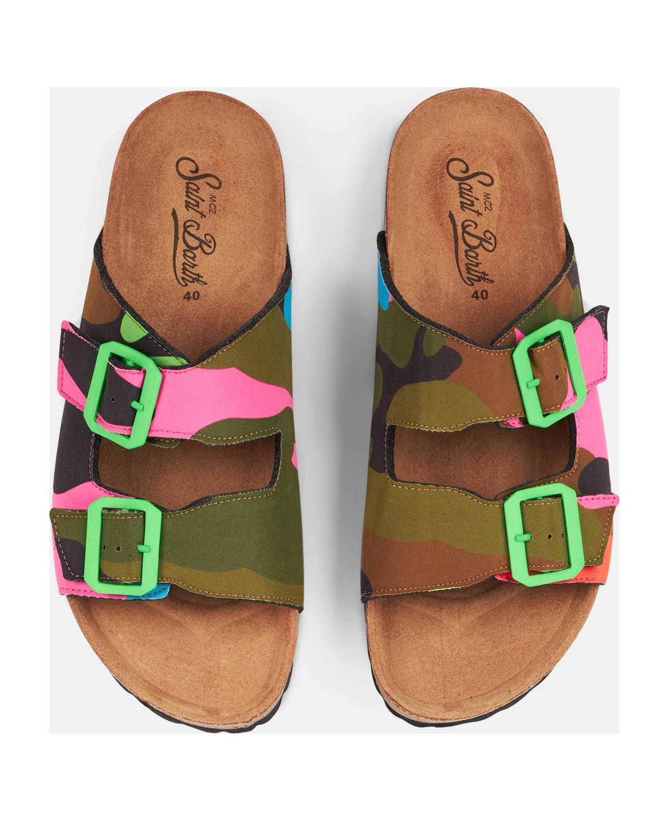 MC2 Saint Barth Sandals With Multicolor Fluo Camouflage Print - FLUO その他各種シューズ