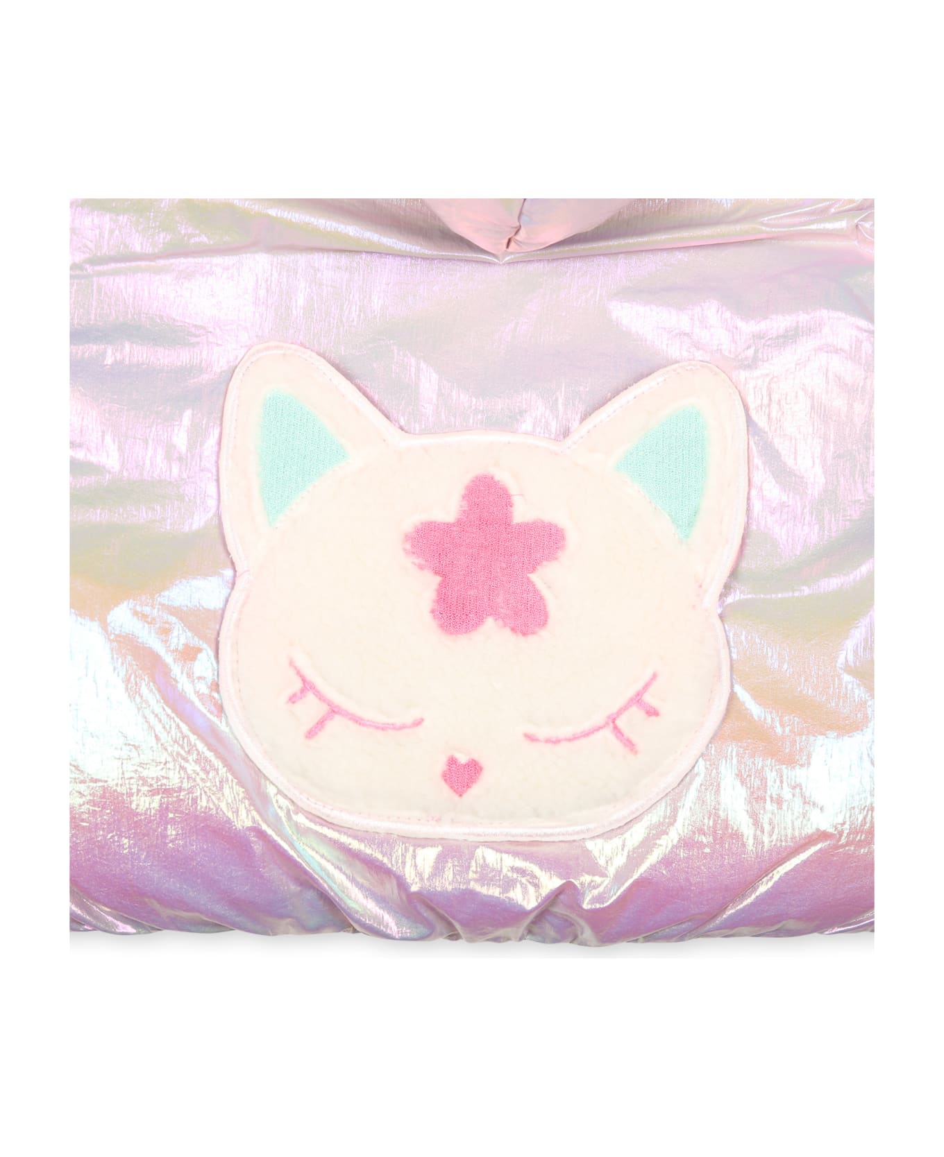 Billieblush Pink Down Jacket For Baby Girl With Cat - Pink