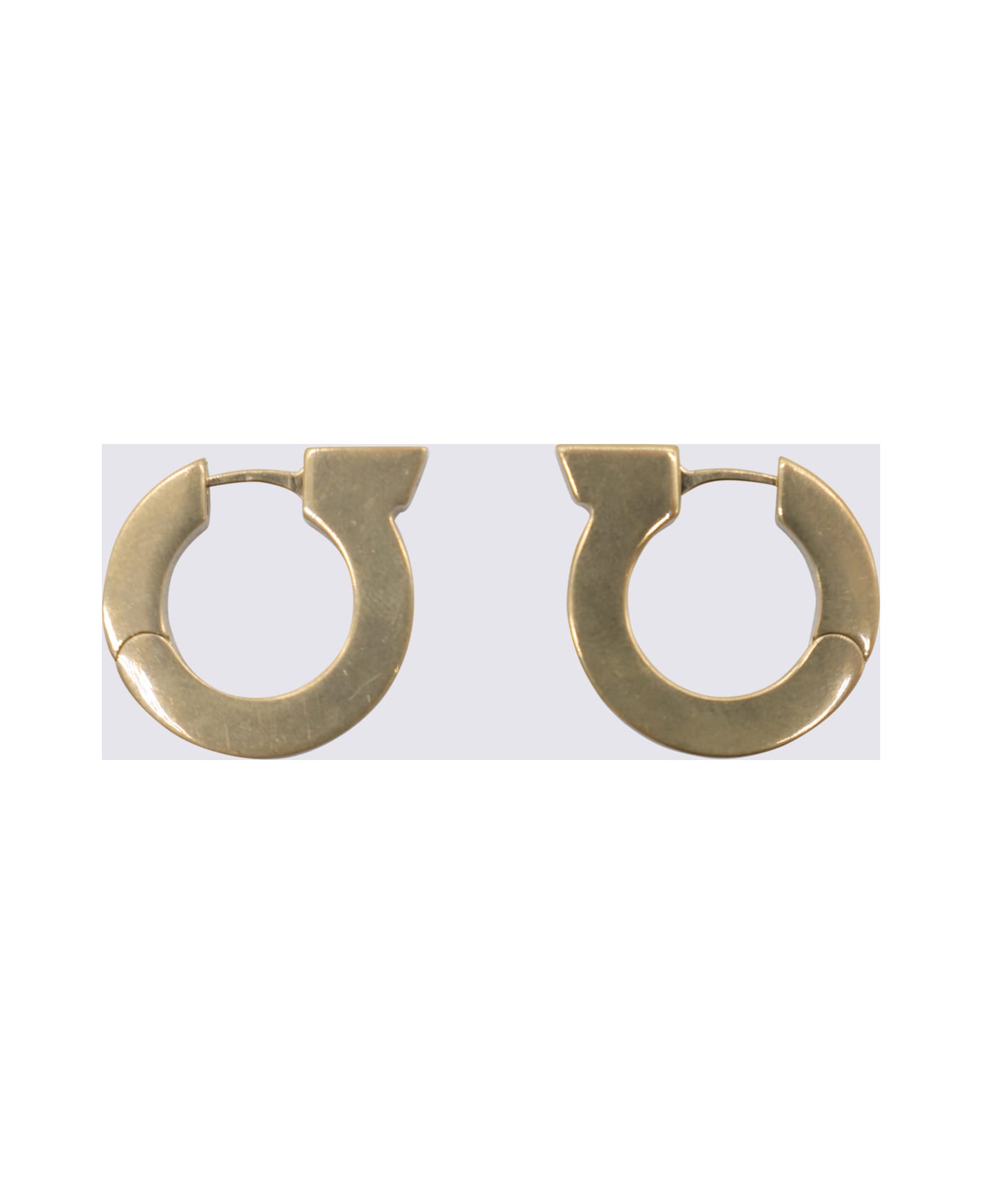 Ferragamo Gold Metal Logo Earrings - Golden イヤリング