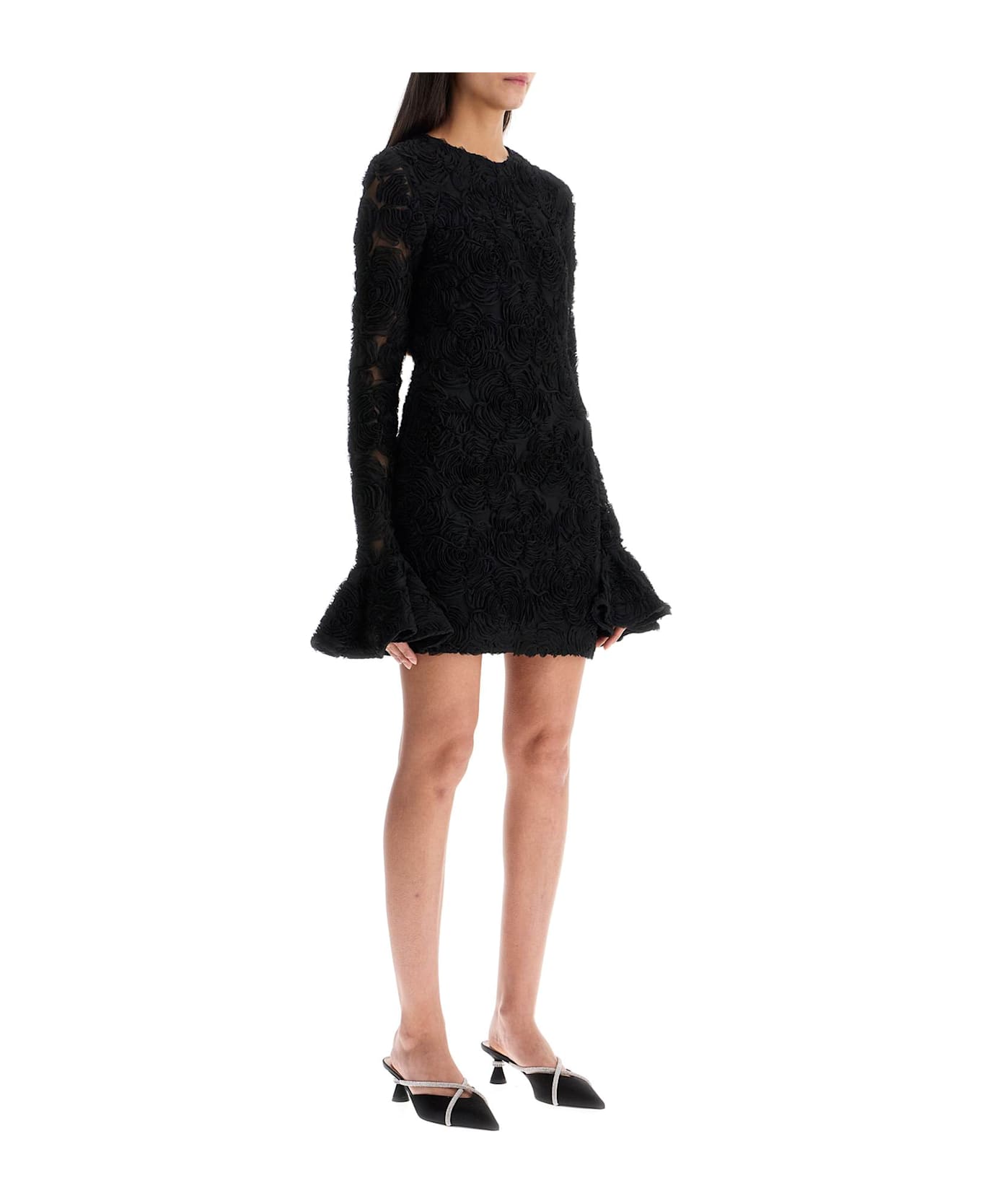 Rotate by Birger Christensen Floral Pattern Mini Dress - BLACK (Black)