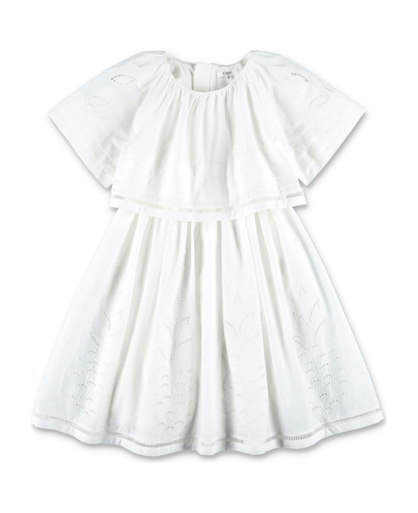 Chloé Kid - Embroidered Dress - WHITE