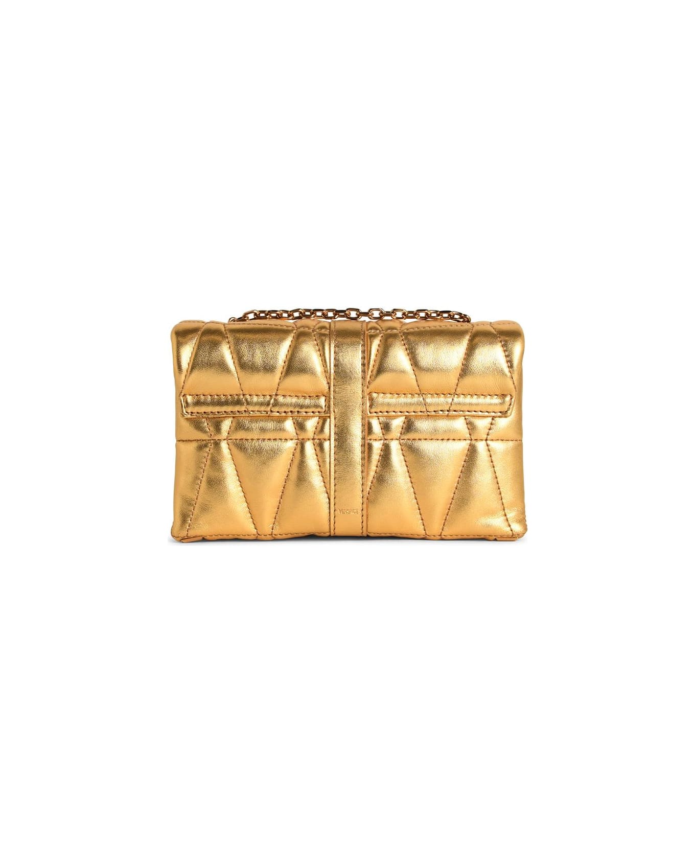 Versace 
kleio
 Mini Bag In Gold Nappa Leather - V Gold