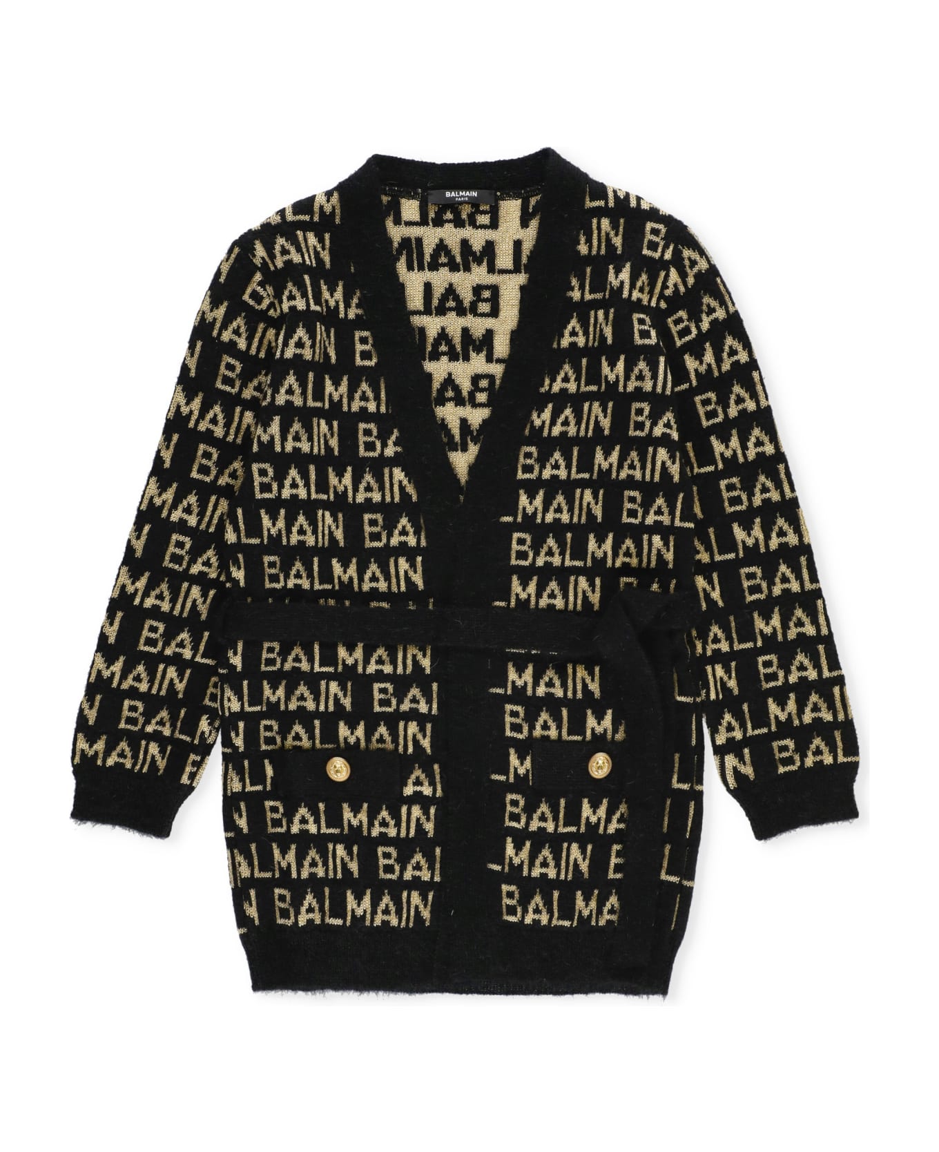 Balmain Cardigan With Logo - Black ニットウェア＆スウェットシャツ
