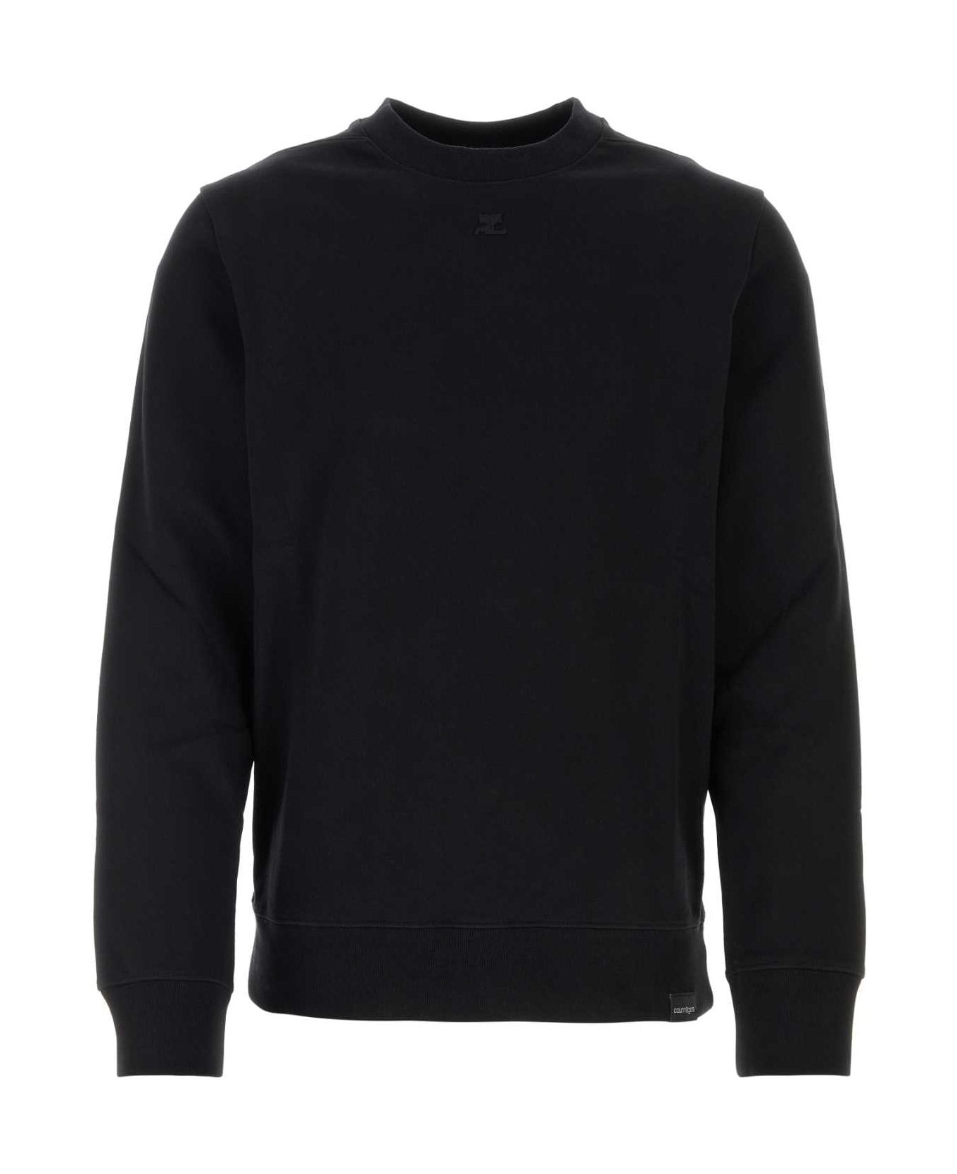 Courrèges Black Cotton Sweatshirt - Black フリース
