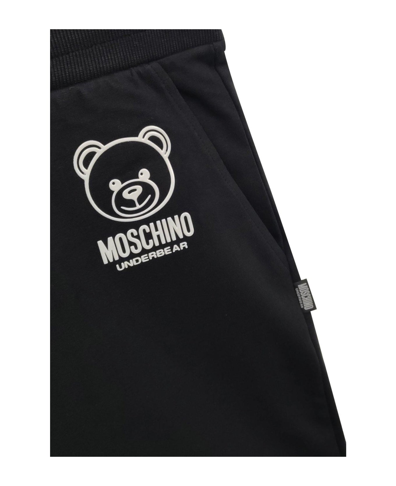 Moschino Teddy Bear Detailed Drawstring Bermuda Shorts - Nero