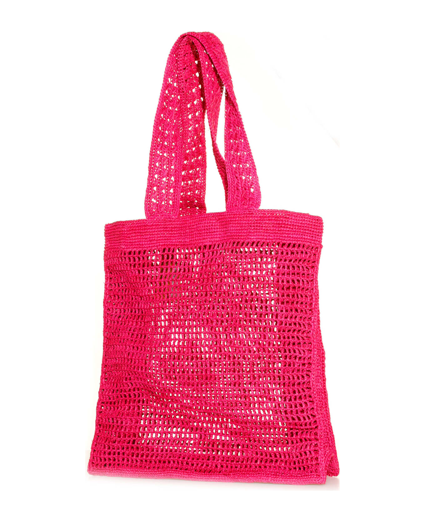 Ibeliv Fuchsia Shoulder Bag In Natural Raffia | italist, ALWAYS LIKE A SALE