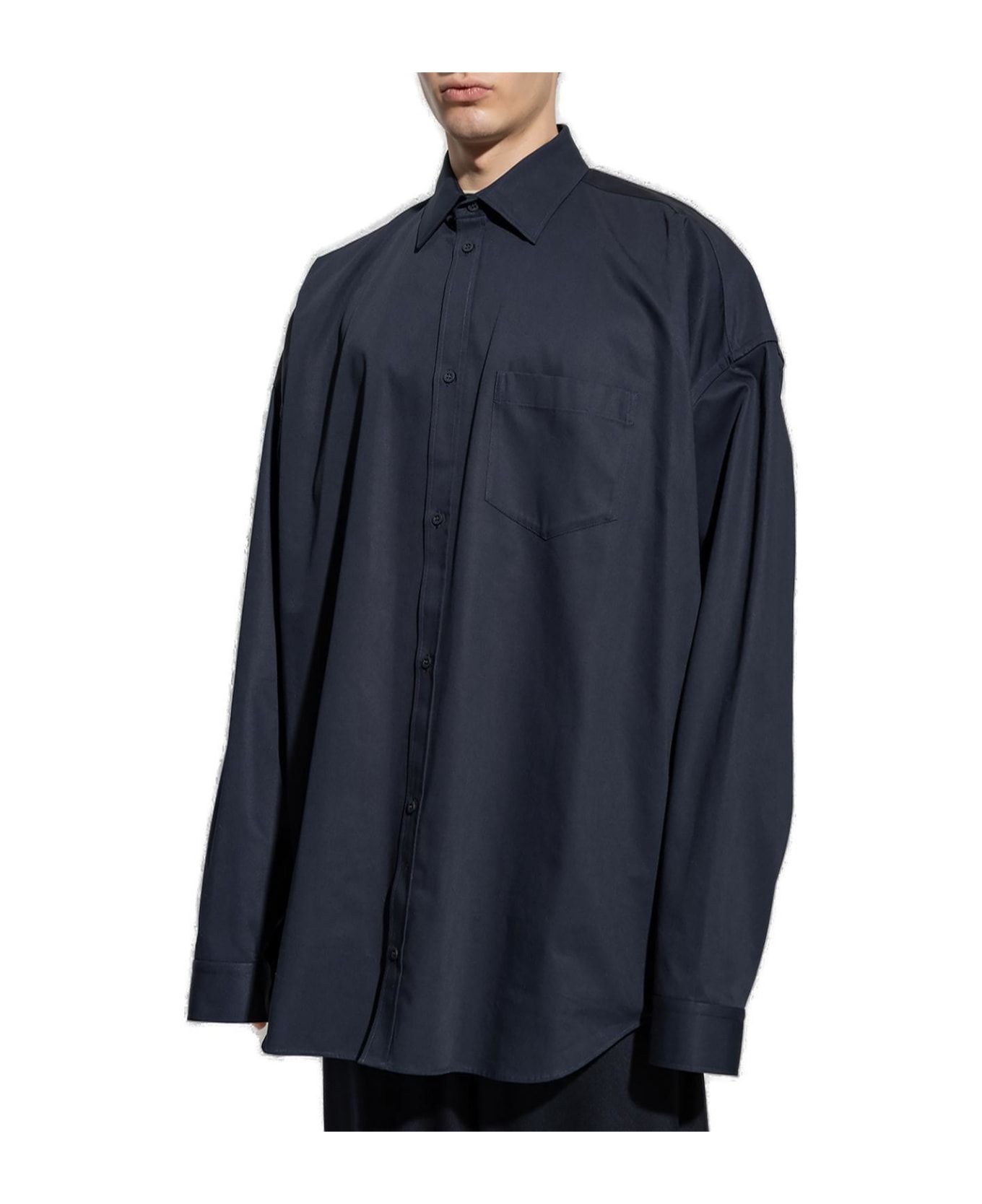 Balenciaga Button-up Oversized Shirt - Blu Navy