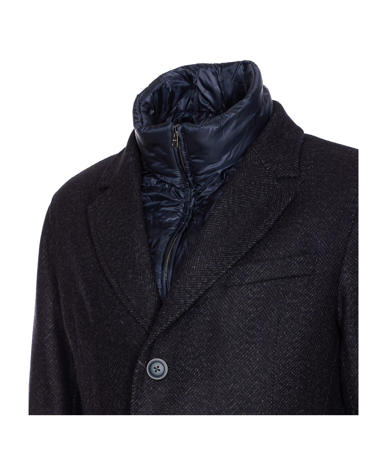 Herno Single Breasted Coat - Blue