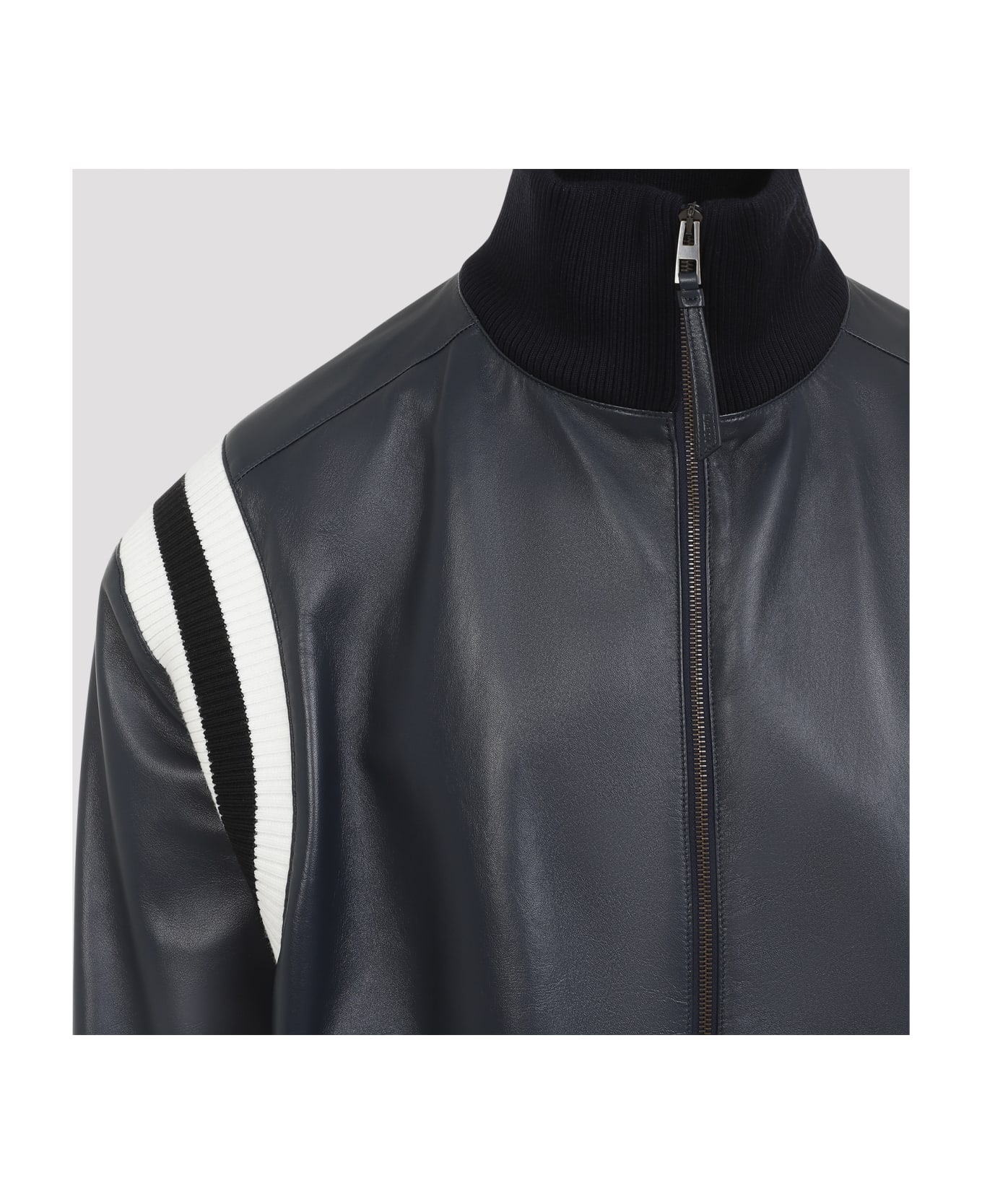 Loewe Lamb Leather Bomber Jacket - Dark Navy