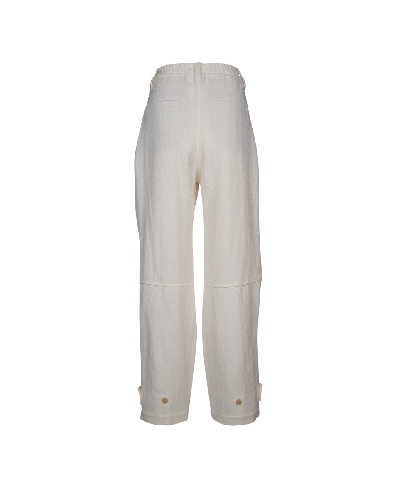Brunello Cucinelli Pintuck Detailed Straight Leg Trousers - WHITE