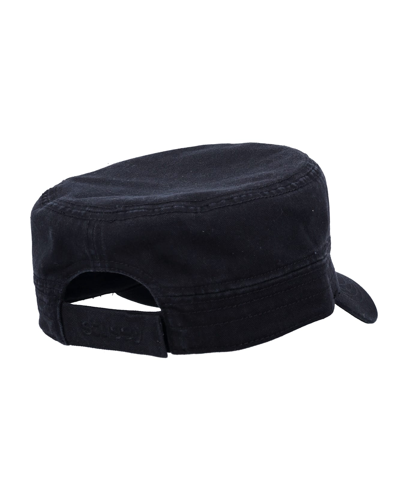 Stussy Cadet Helvetica Logo Cap - BLACK