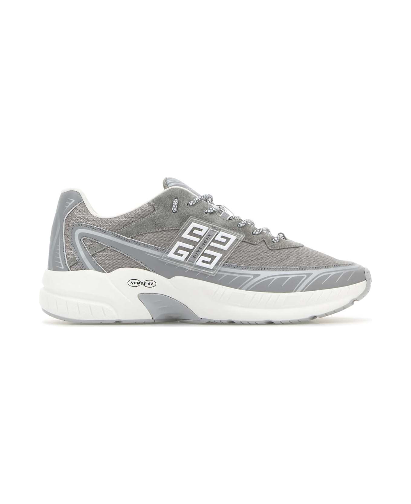 Givenchy Light Grey Suede And Mesh Nfnty-52 Sneakers - LIGHTGREY