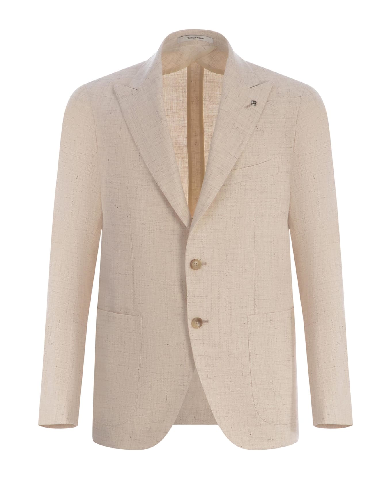 Tagliatore Single-breasted Jacket Tagliatore In Linen And Cotton - Beige chiaro