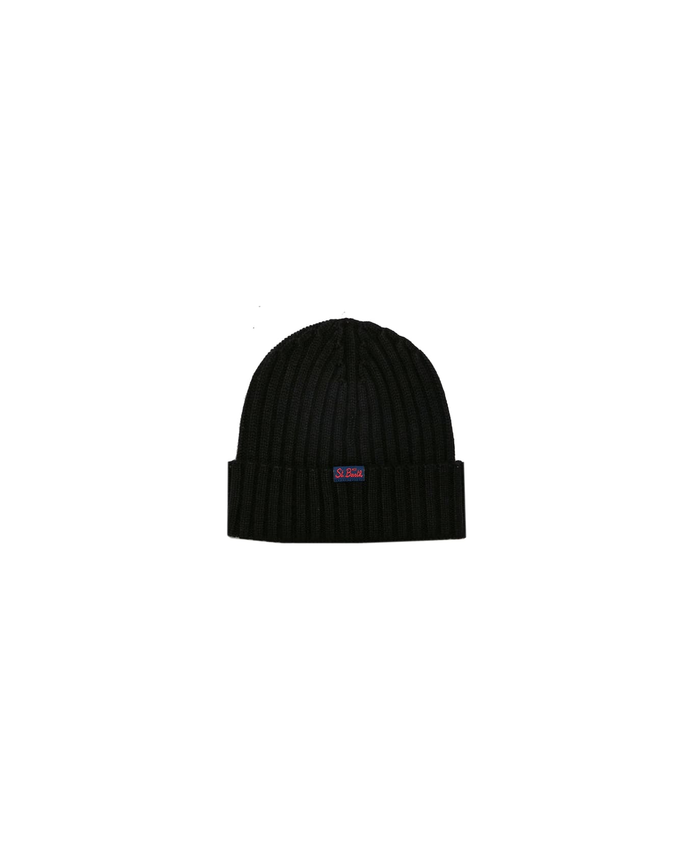 MC2 Saint Barth Blended Cashmere Hat With Lucifer Embroidery - BLACK