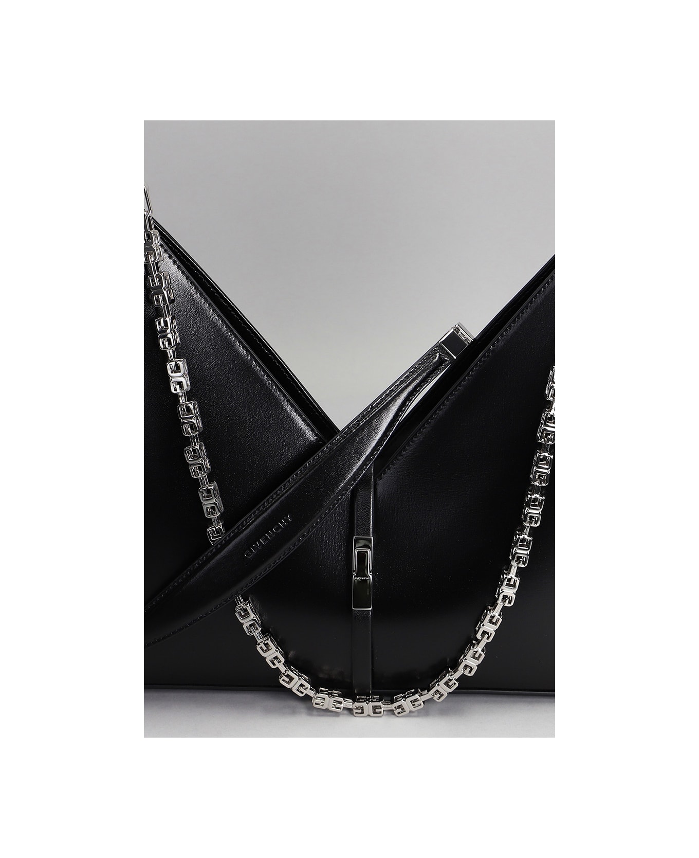 Givenchy Cut Out Shoulder Bag In Black Leather - black
