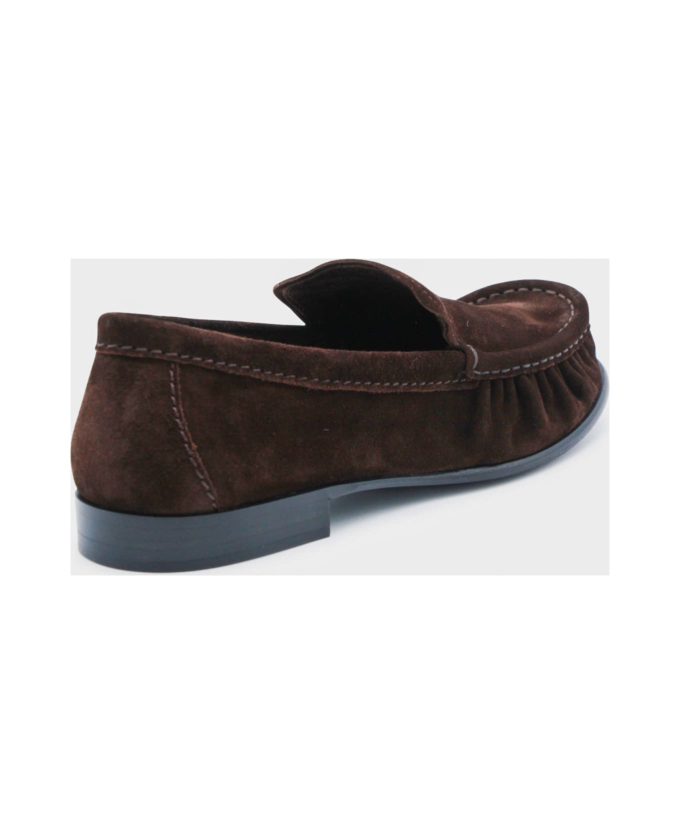 Miu Miu Dark Brown Leather Loafers - Brown