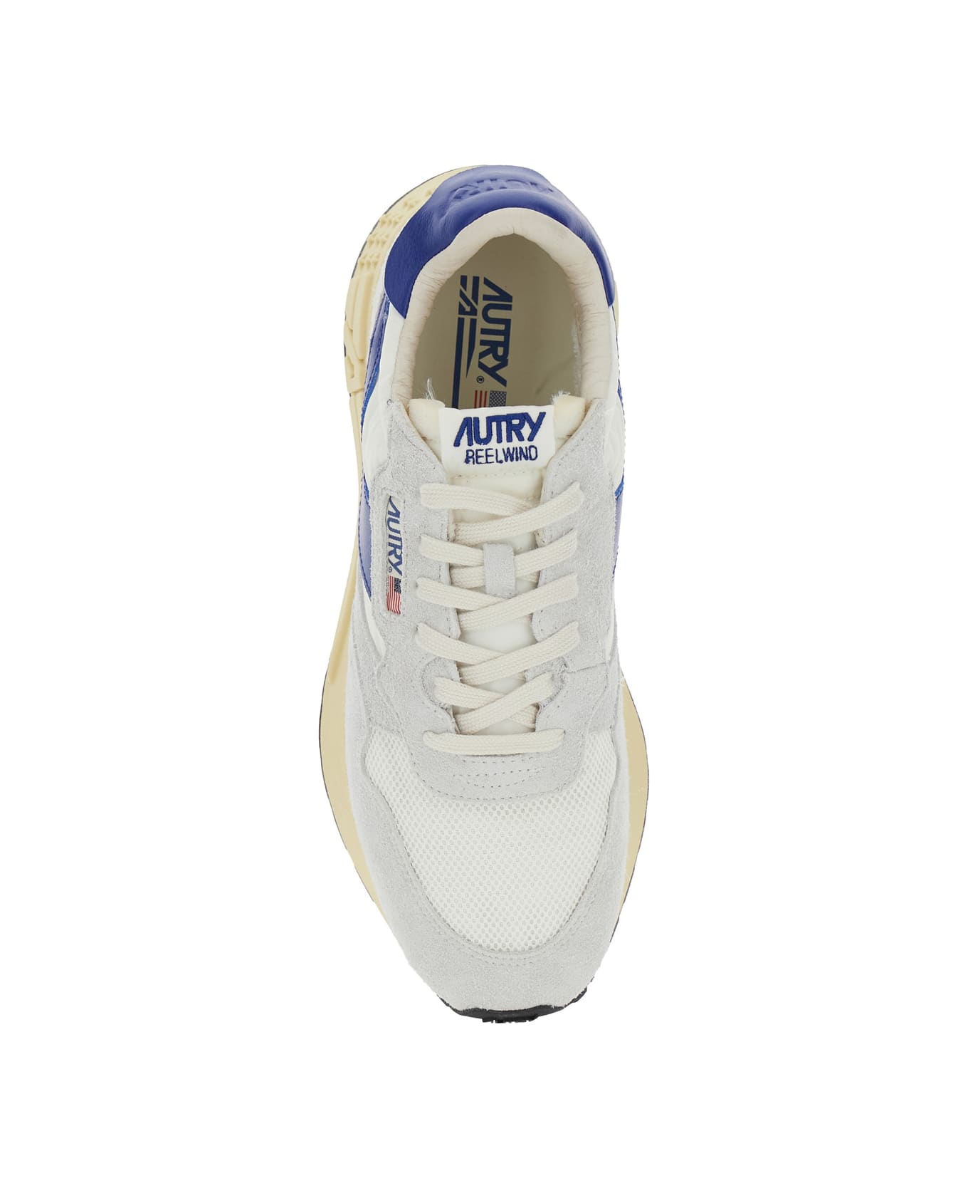 Autry 'reelwind Super Vintage' Grey Sneakers With Logo Patch On The Tongue And Contrasting Heel In Fabric And Leather Man - Grey
