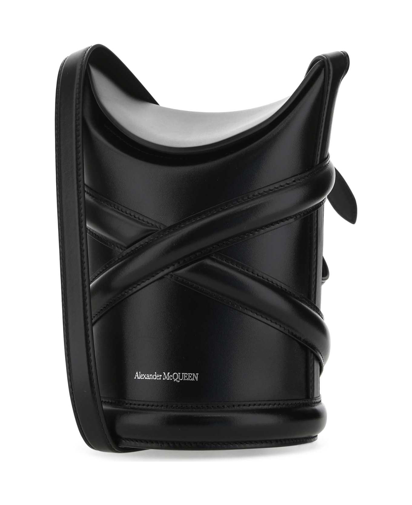 Alexander McQueen Black Leather The Curve Bucket Bag - 1000