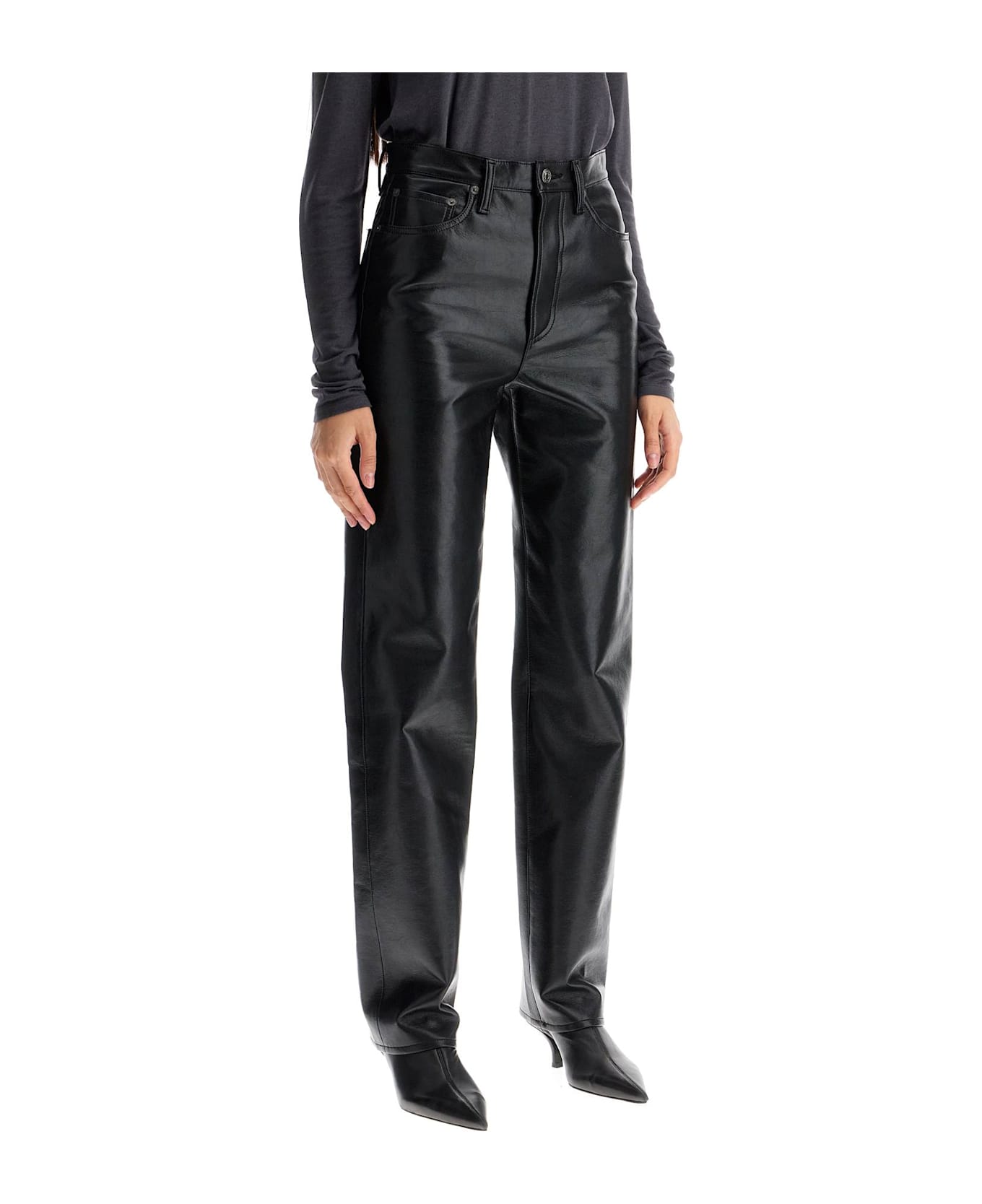 AGOLDE '90's Recycled Leather Pinch Waist - BLACK