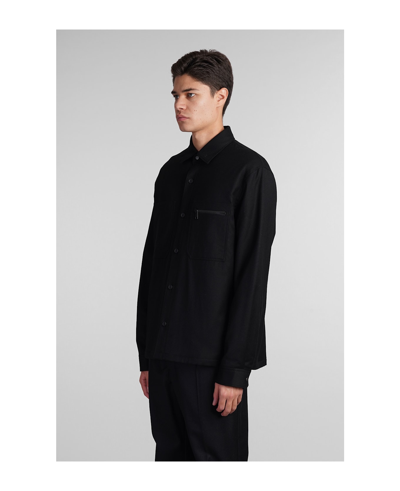 Zegna Casual Jacket In Black Wool - black