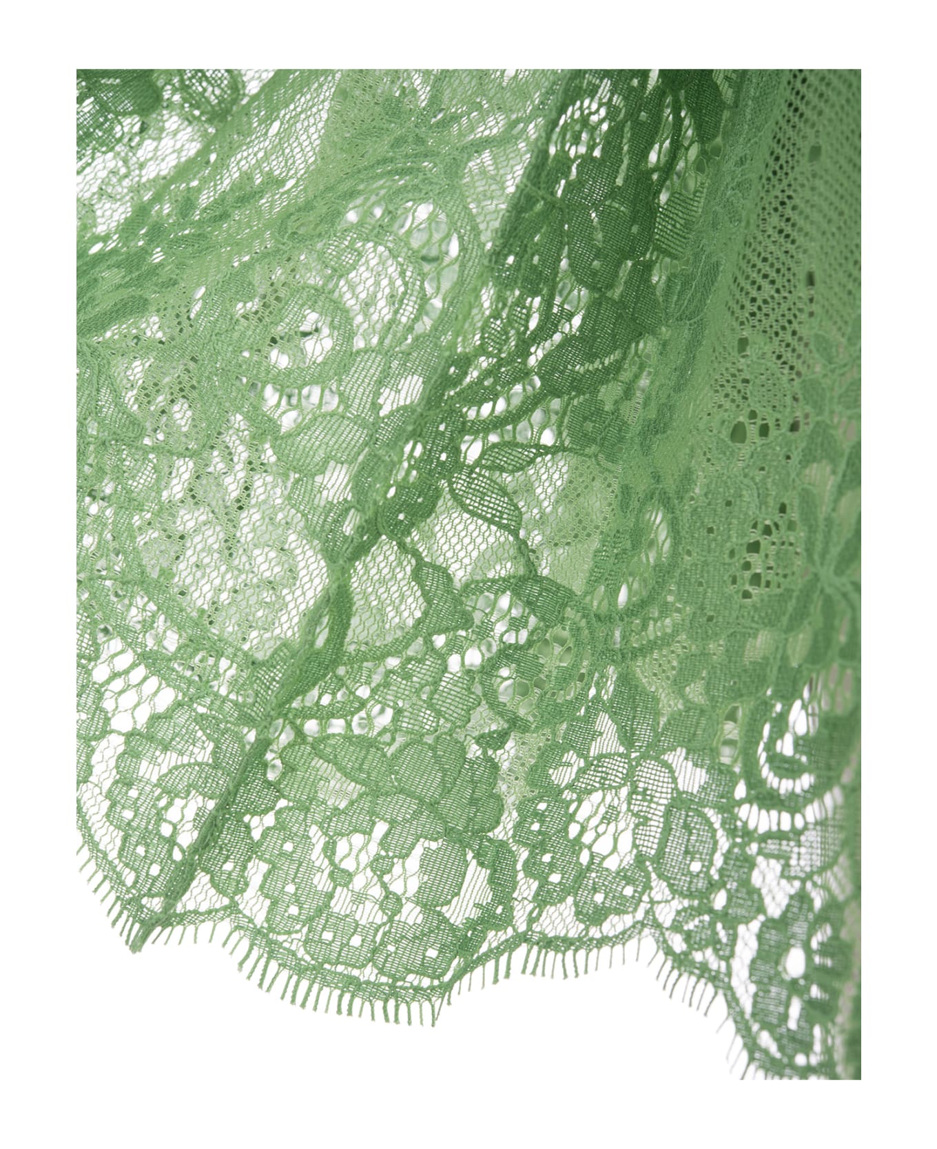 Ermanno Scervino Green Lace Pleated Skirt - Green