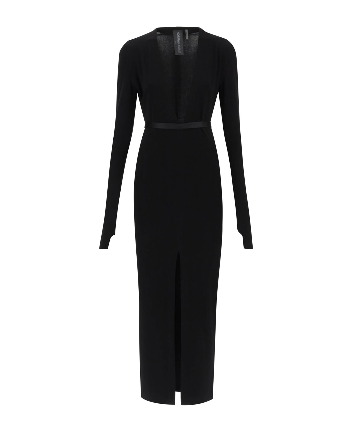 Norma Kamali Maxi Dress In Poly Lycra - BLACK (Black)