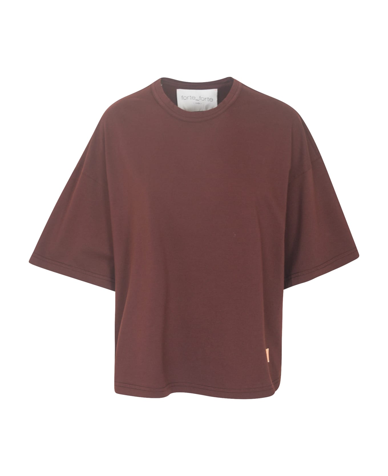 Forte_Forte Logo Patched Loose Fit T-shirt - Cacao