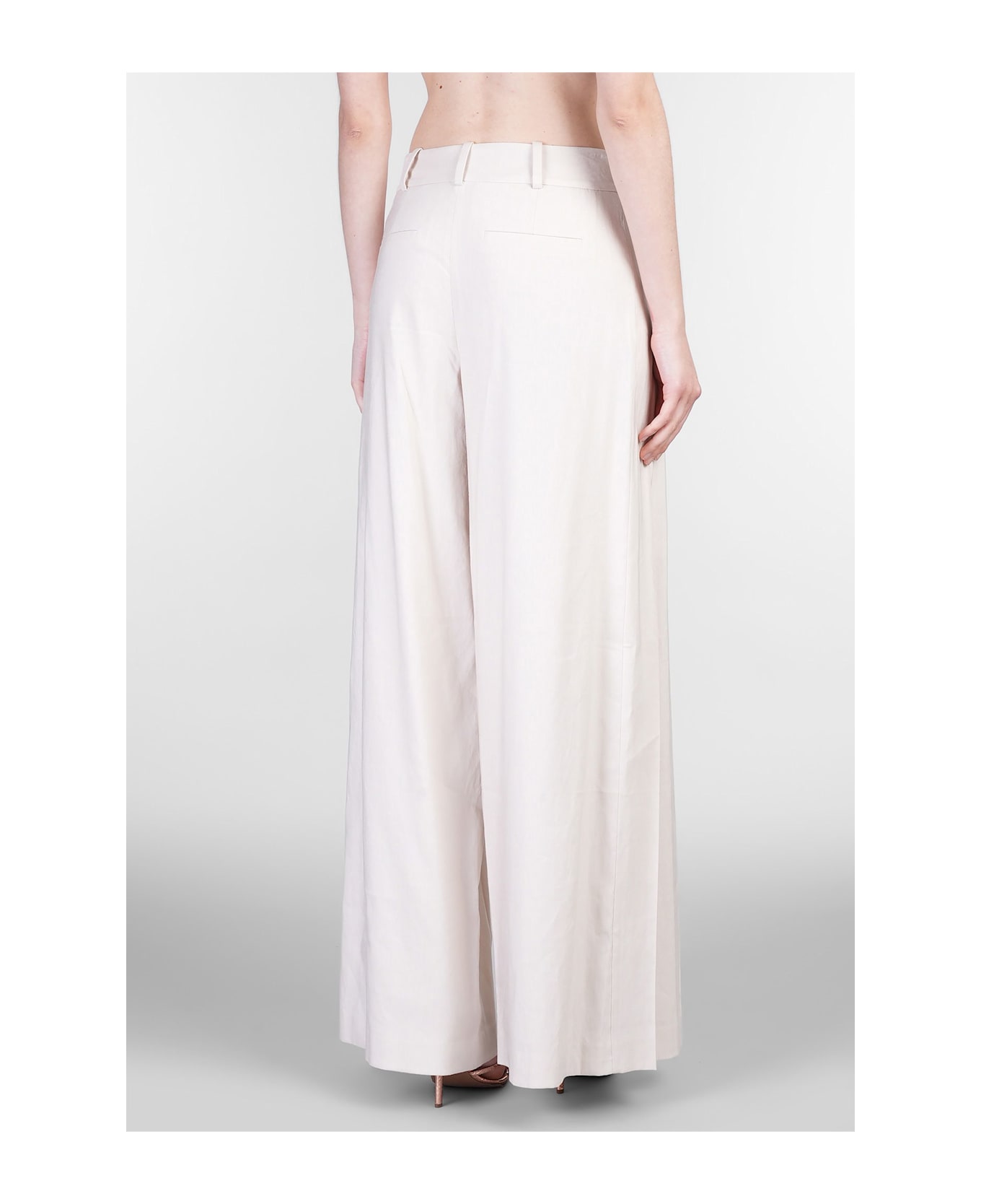 Alice + Olivia Simon Pants In Beige Linen - beige