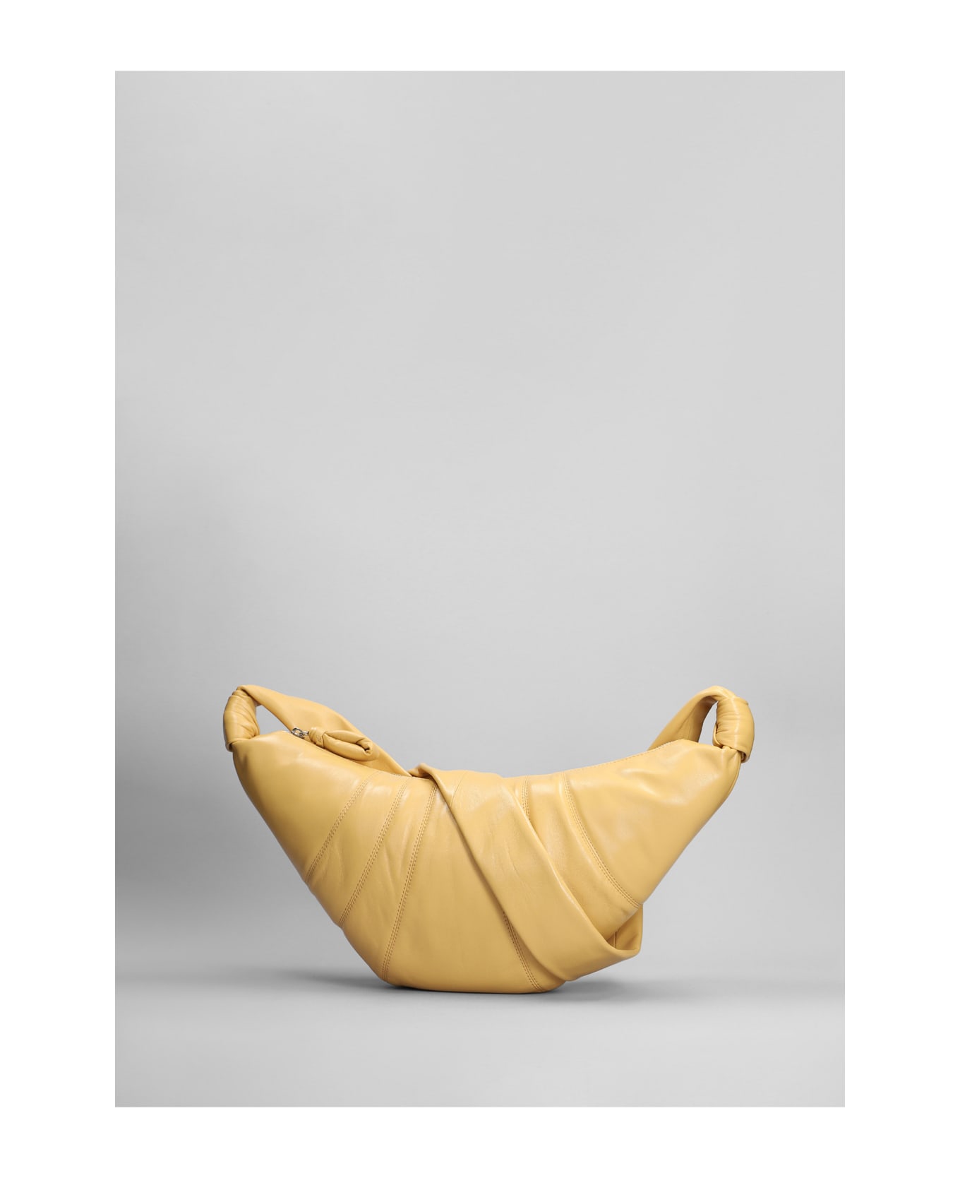 Lemaire Meduim Croissant Shoulder Bag In Yellow Leather - Butter