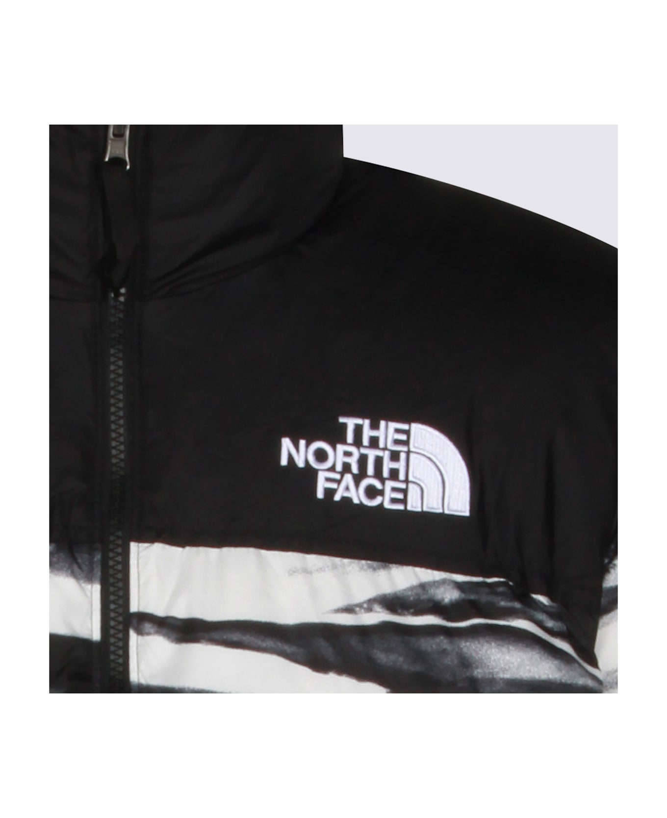 The North Face White And Black Down Jacket - White