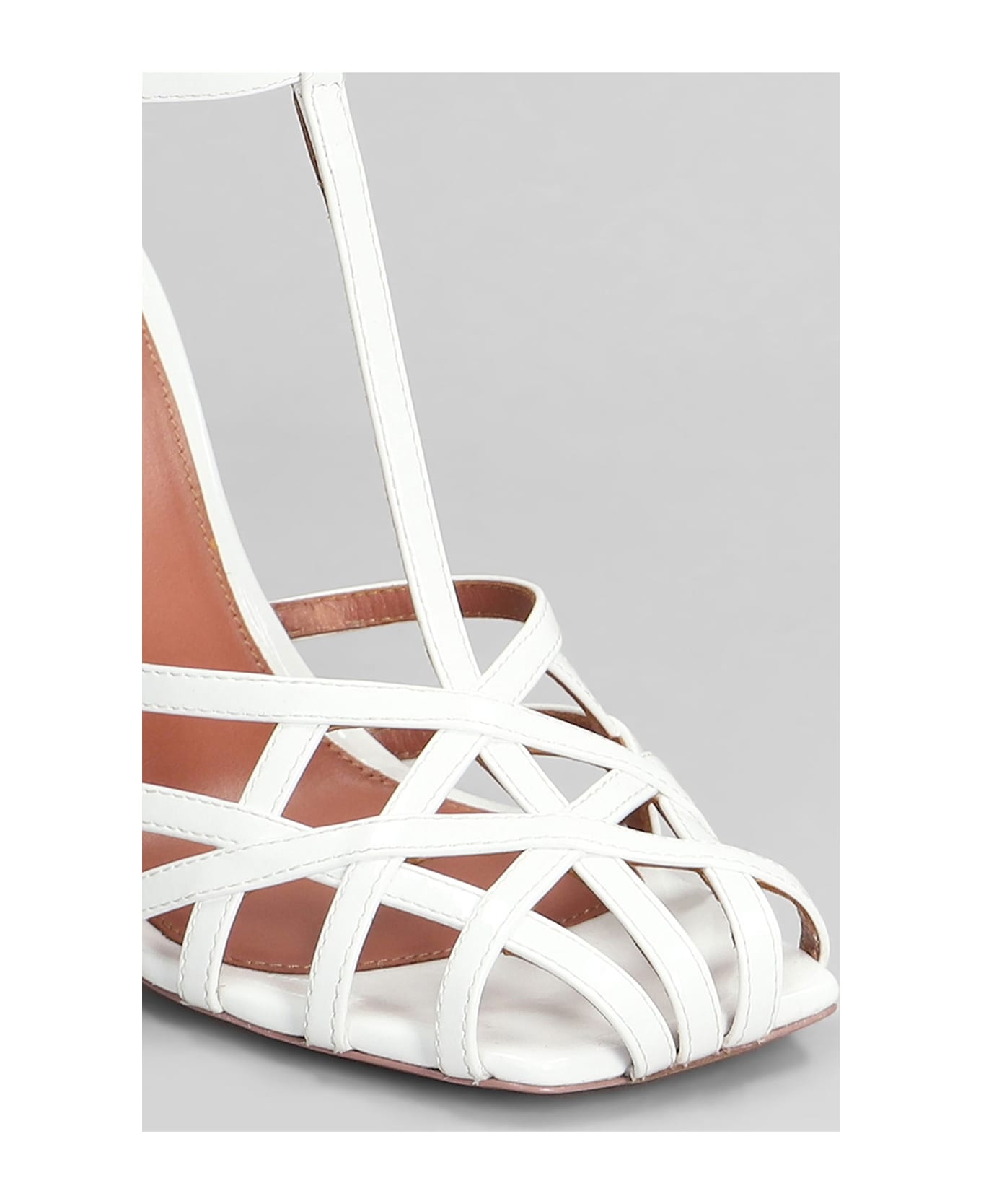 Aldo Castagna Lidia Sandals In White Patent Leather - white
