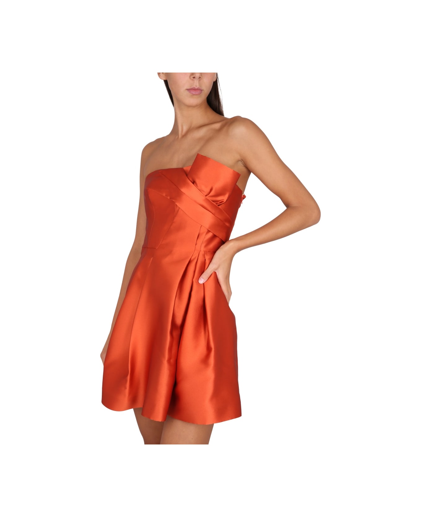 Alberta Ferretti Shouldered Dress. - RED