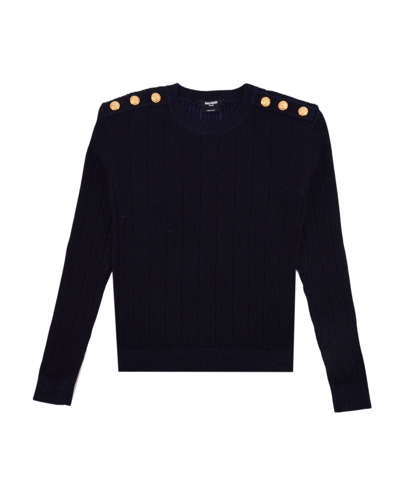 Balmain Sweater With Embossed Buttons - Back