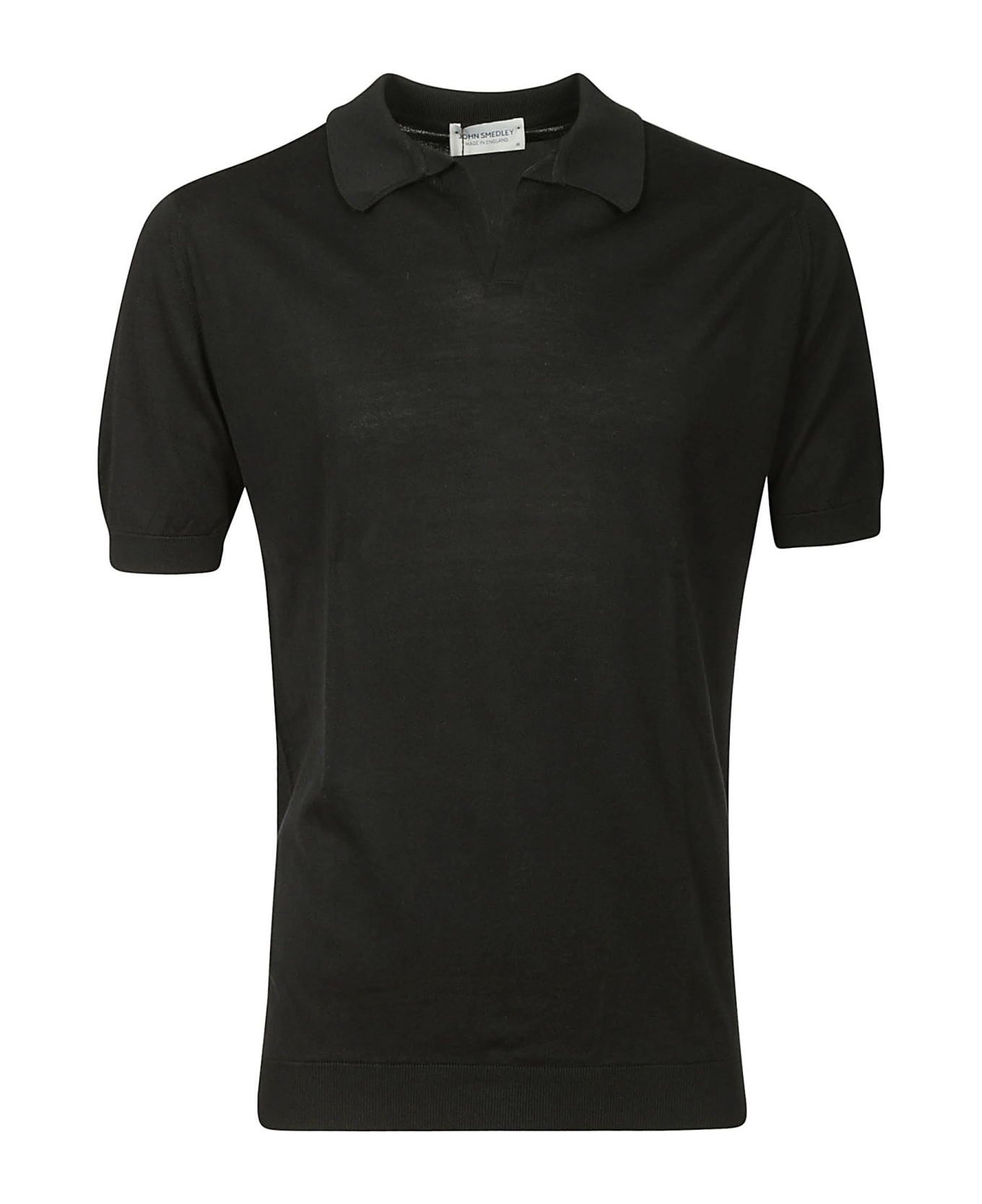John Smedley Noah Skipper Collar Shirt Ss - BLACK