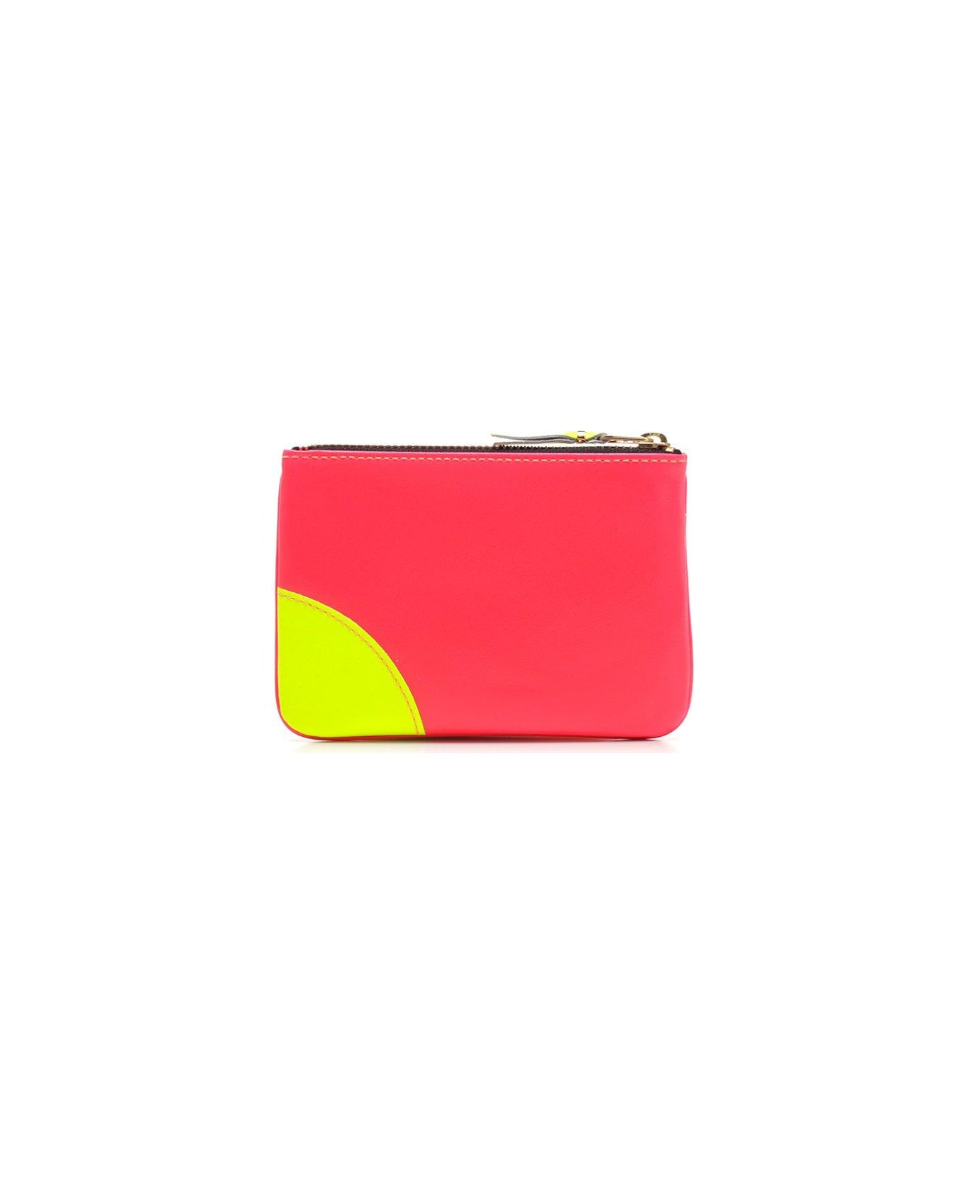 Comme des Garçons Wallet Super Fluo Coin Purse - Lo/p Light Orange Pink
