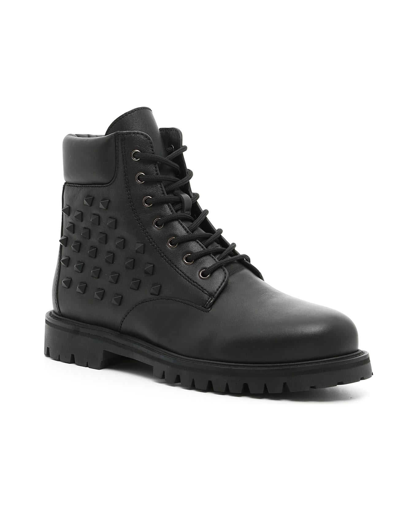 Valentino Rockstud Combat Boots - BLACK|Nero