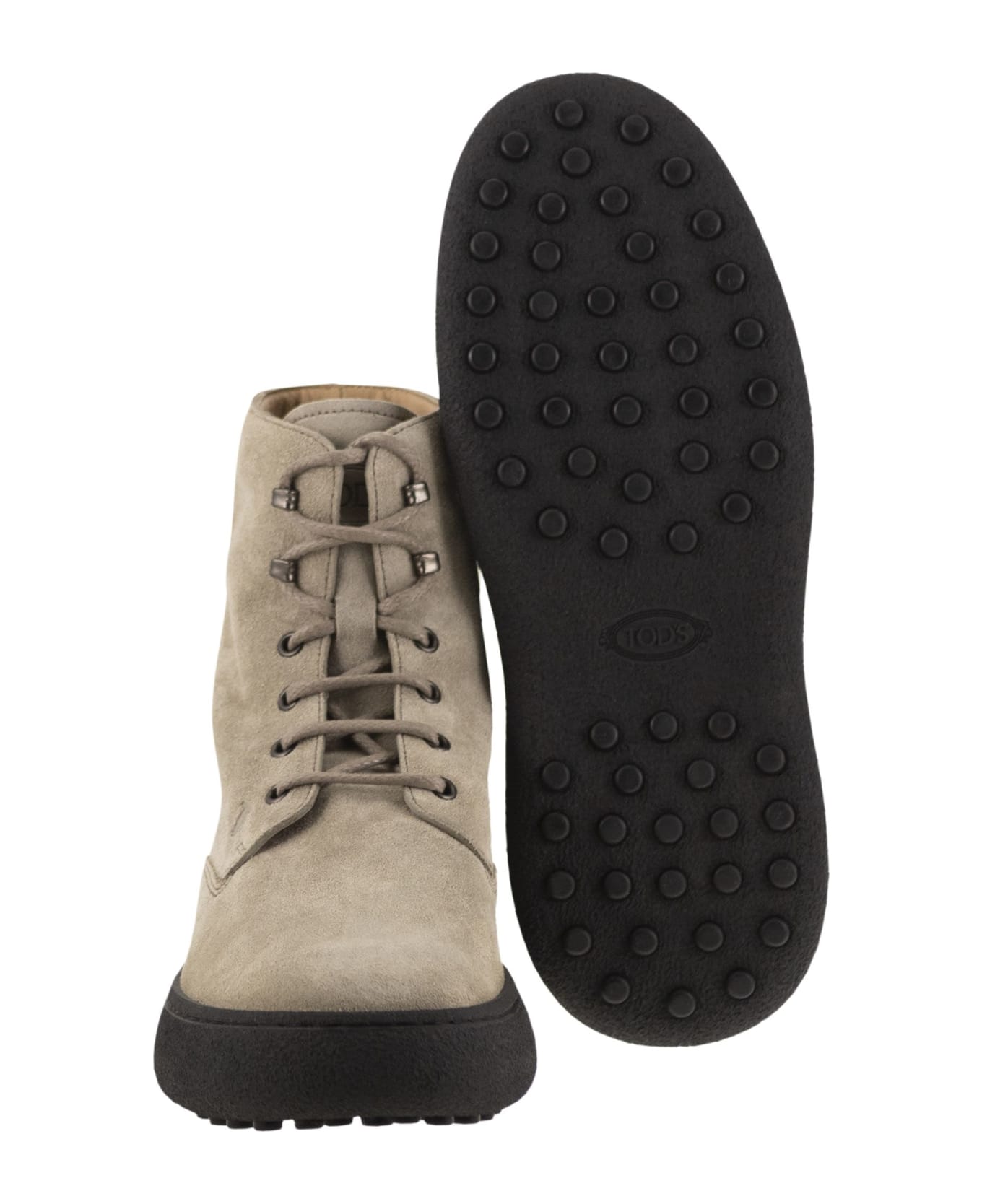 Tod
s Suede Lace-up Boot - Beige