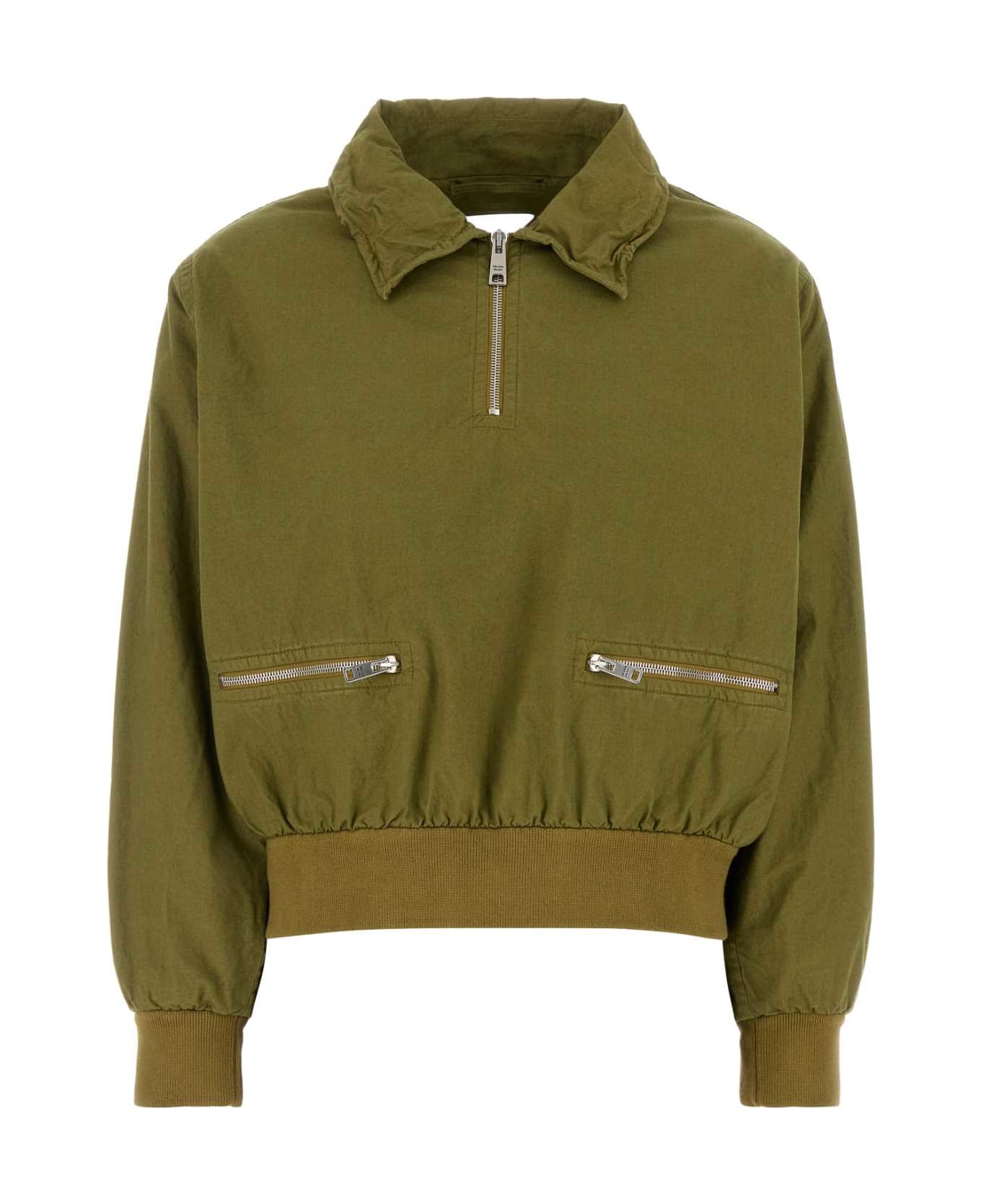Prada Army Green Cotton Jacket - OLIVA