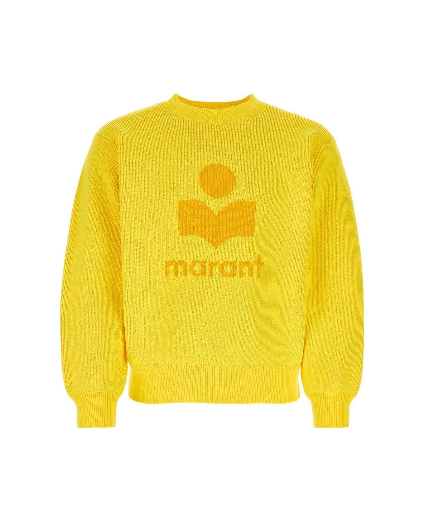 Isabel Marant Logo Intarsia Knitted Crewneck Jumper - YELLOW