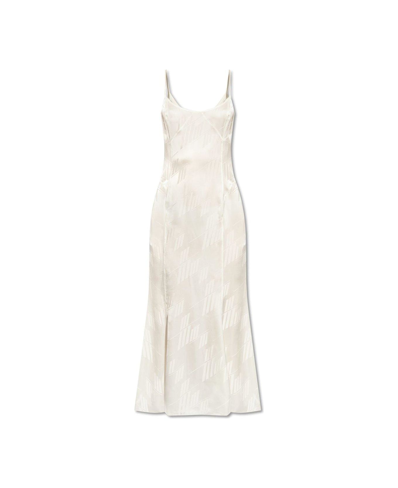 The Attico Sleeveless Satin Slip Dress - White