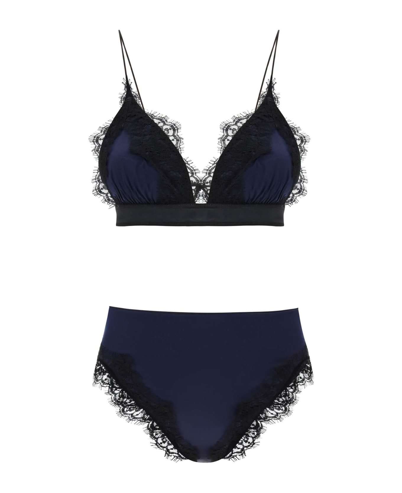 Oseree 'travaille' High-waisted Bikini Set - NIGHT BLUE (Blue)