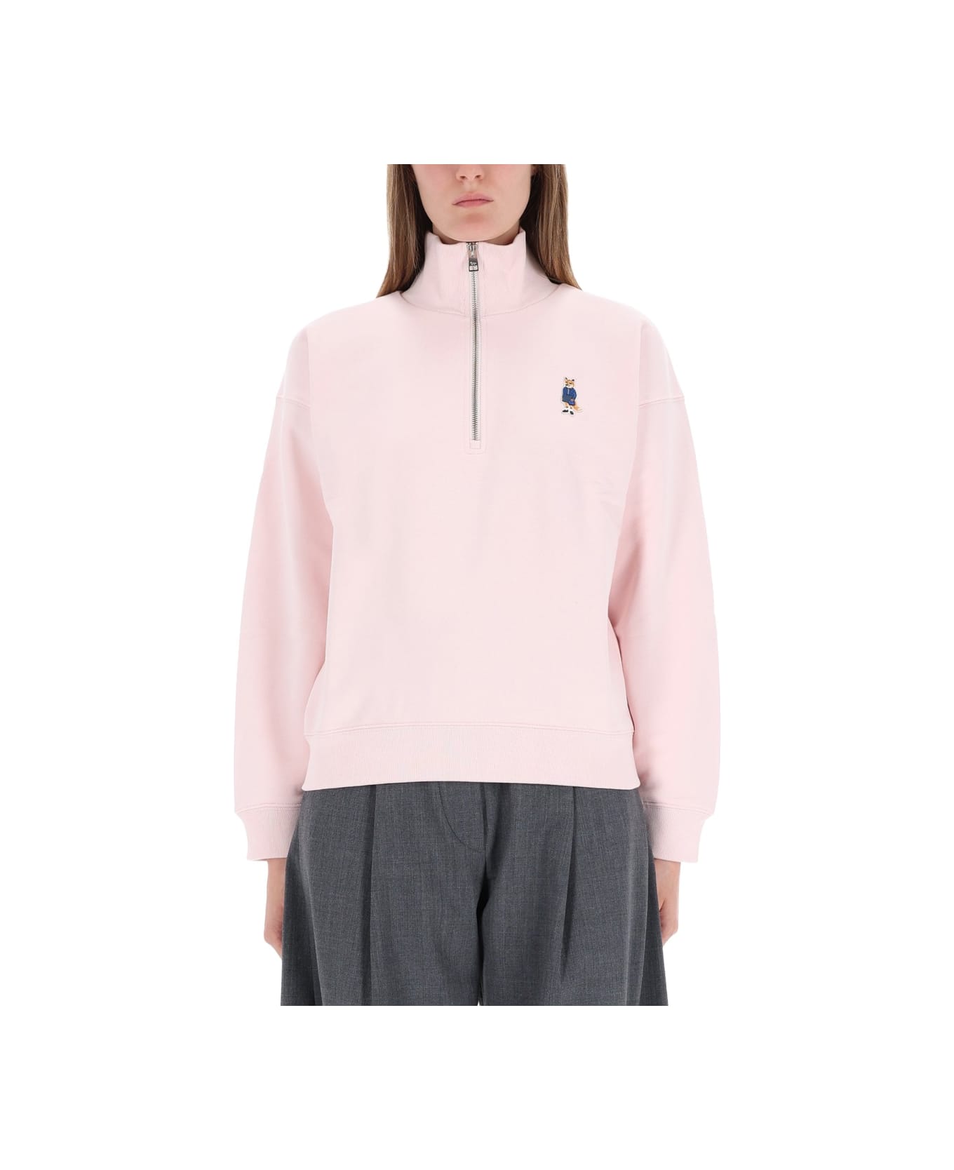 Maison Kitsuné "dressed Fox" Sweatshirt - PINK