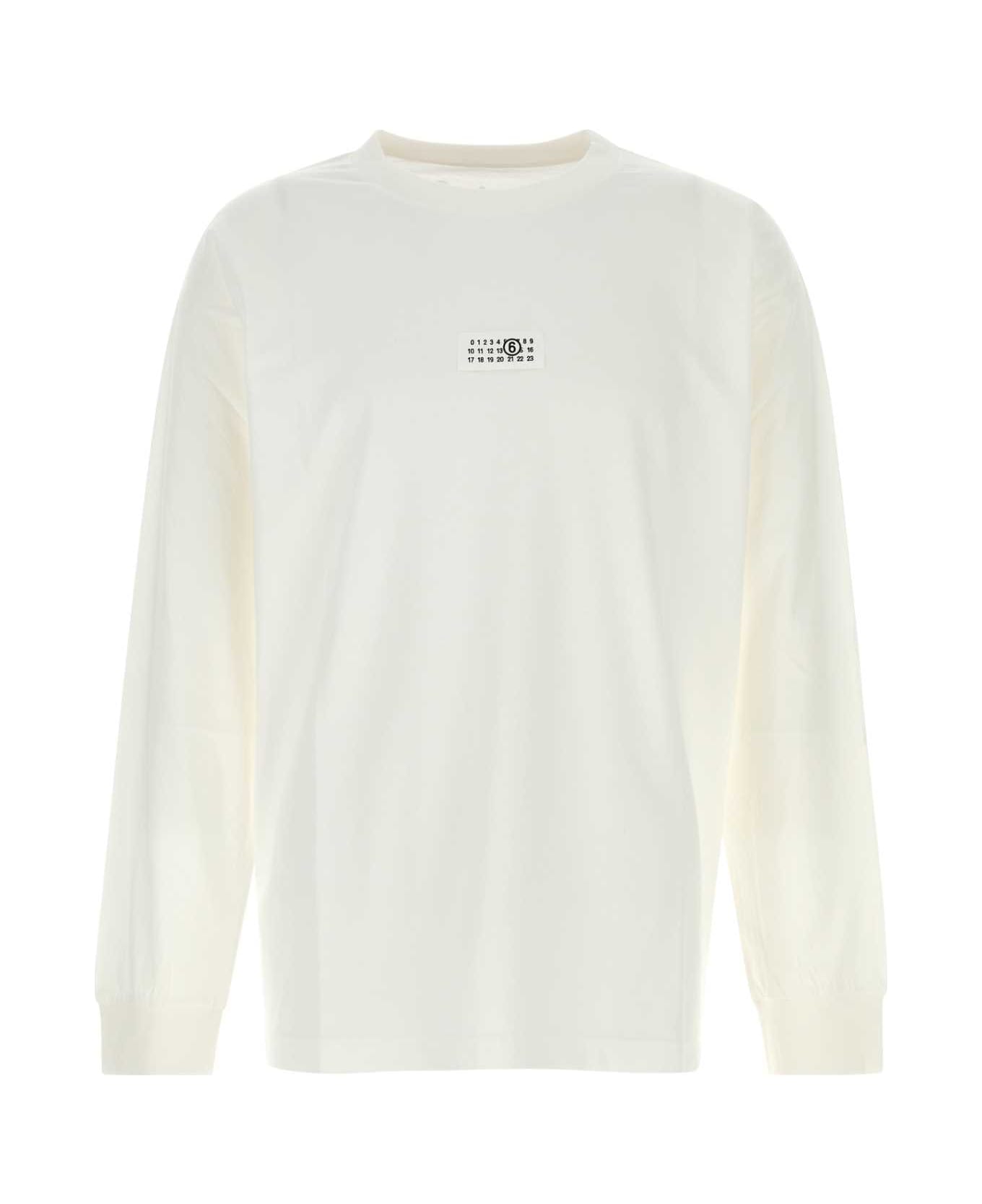 MM6 Maison Margiela White Cotton T-shirt - off white