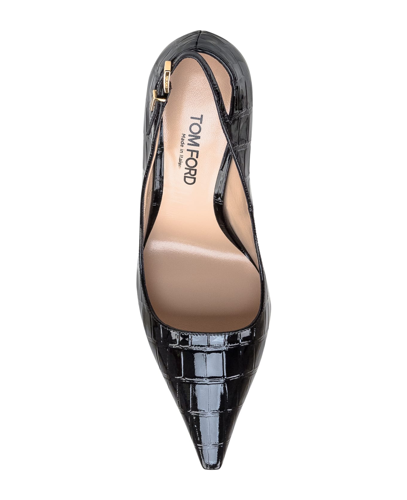 Tom Ford Embossed Pointed Toe Pumps - BLACK